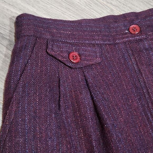 Vintage Dresses & Skirts - EUC Vintage Wool Striped Purple Pencil Skirt